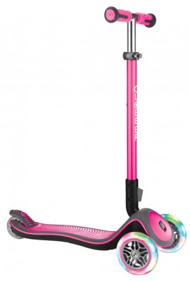 Monopattino Globber Elite Lights Deluxe - rosa con ruote luminose
