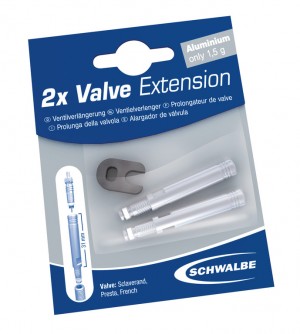 Prolunga valvola 65 mm - Set da due pezzi, alluminio