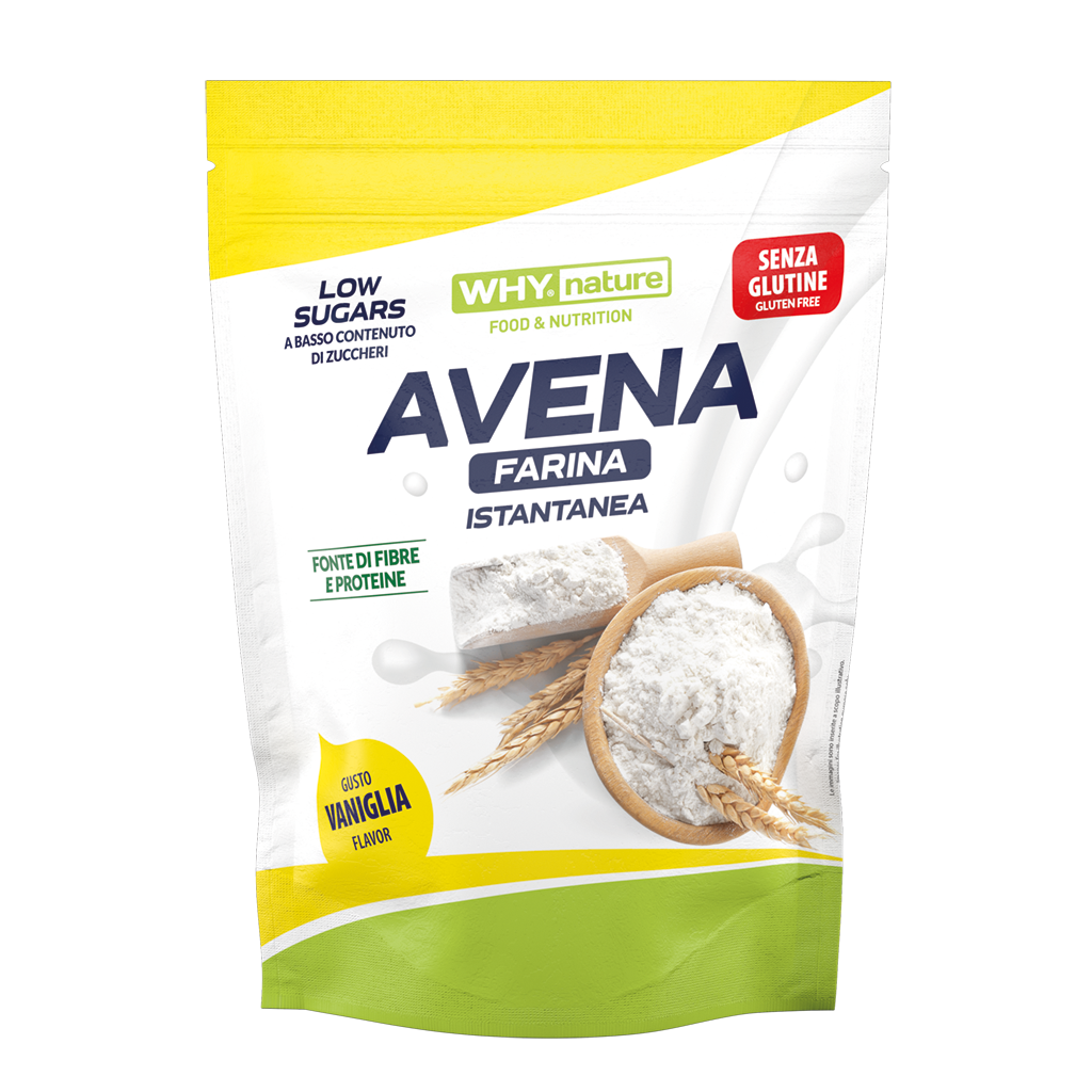 WHY NATURE AVENA FARINA ISTANTANEA - Senza Glutine - Gusto Vaniglia - 1 Kg