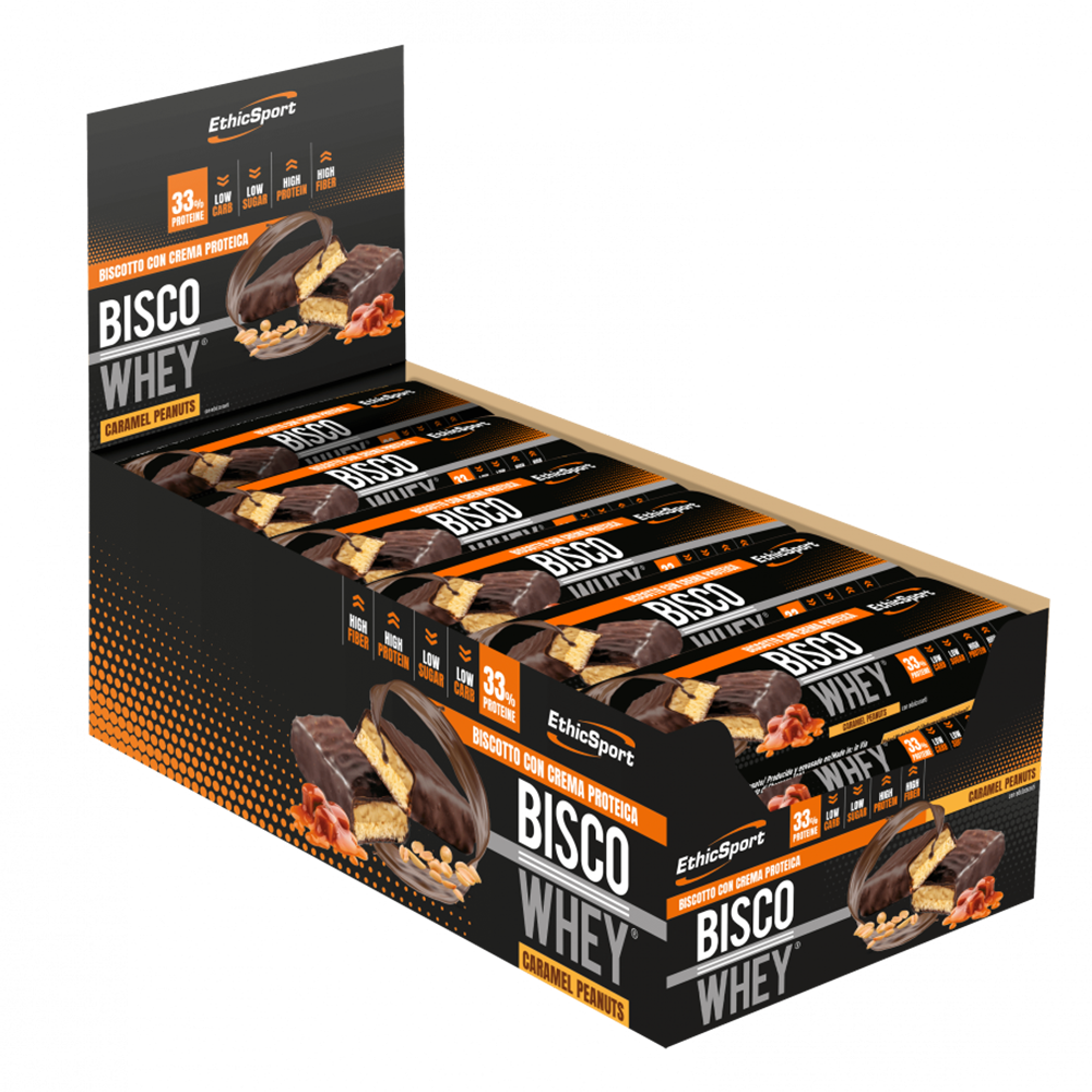 ETHICSPORT BISCO WHEY Caramel, Peanuts - Box 18 Barrette