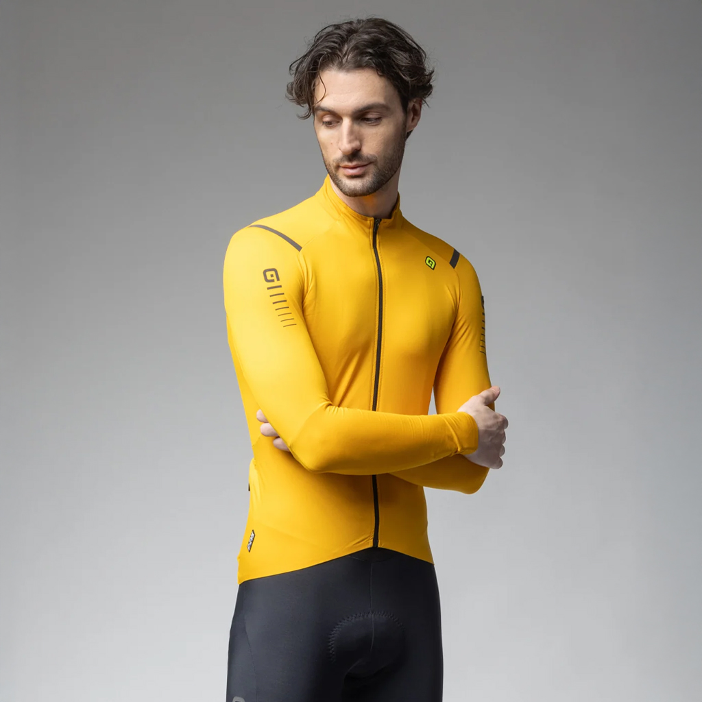 Maglia Maniche Lunghe Uomo Alè WARM RACE GIALLO