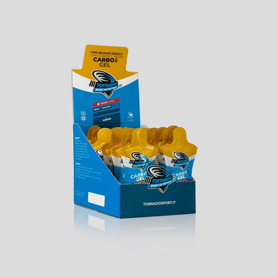 Tornado CARBO5 GEL AGRUMI - Confezione 25 Bustine da 50 ml.