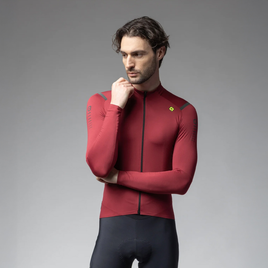 Maglia Maniche Lunghe Uomo Alè WARM RACE RUBINO