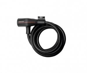 Lucc.spirale cavo Trelock 180cm Ø 8 mm - SK 108/180, nero con supporto ZK 108
