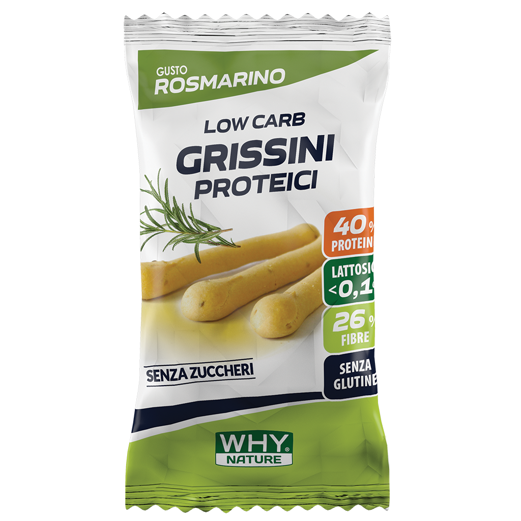 WHY NATURE LOW CARB - GRISSINI PROTEICI - Gusto Rosmarino - 30 Gr - (box 25pz)