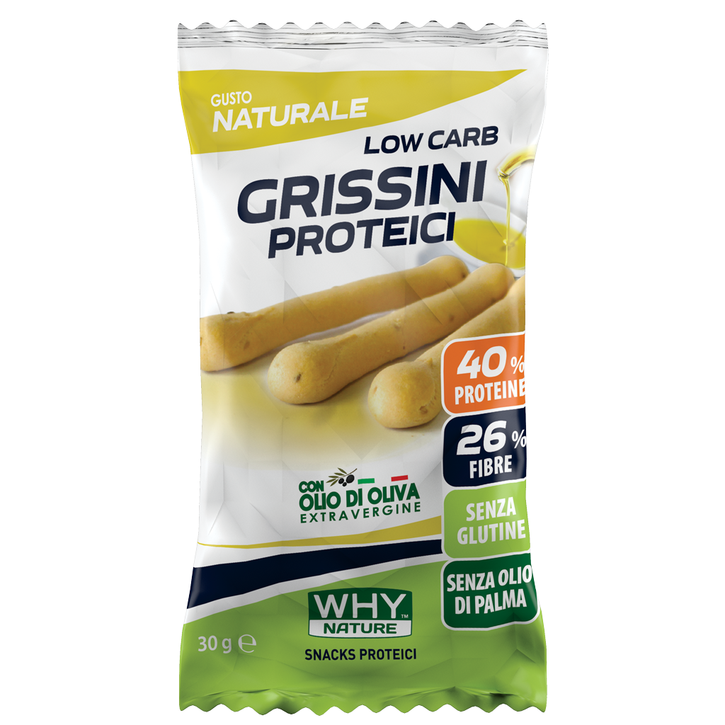 WHY NATURE LOW CARB - GRISSINI PROTEICI - Gusto Naturale - 30 gr - (box 25pz)