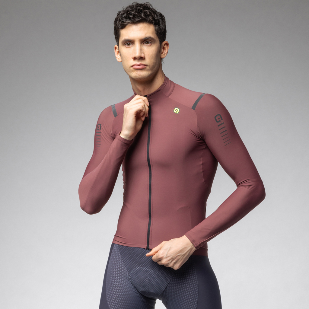 Maglia Maniche Lunghe Uomo Alè WARM RACE BURGUNDY