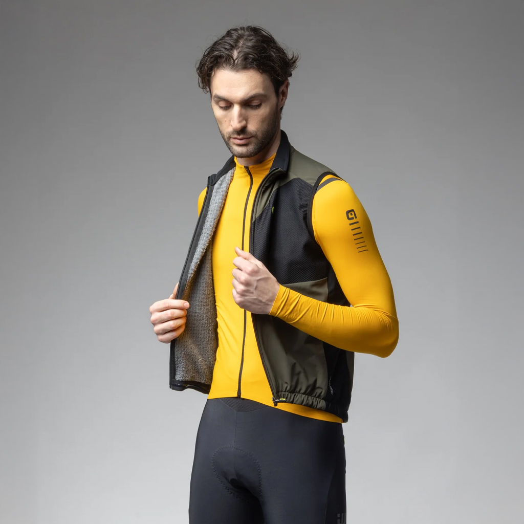 Gilet Smanicato Idrorepellente Alè RIPARO VERDE MILITARE