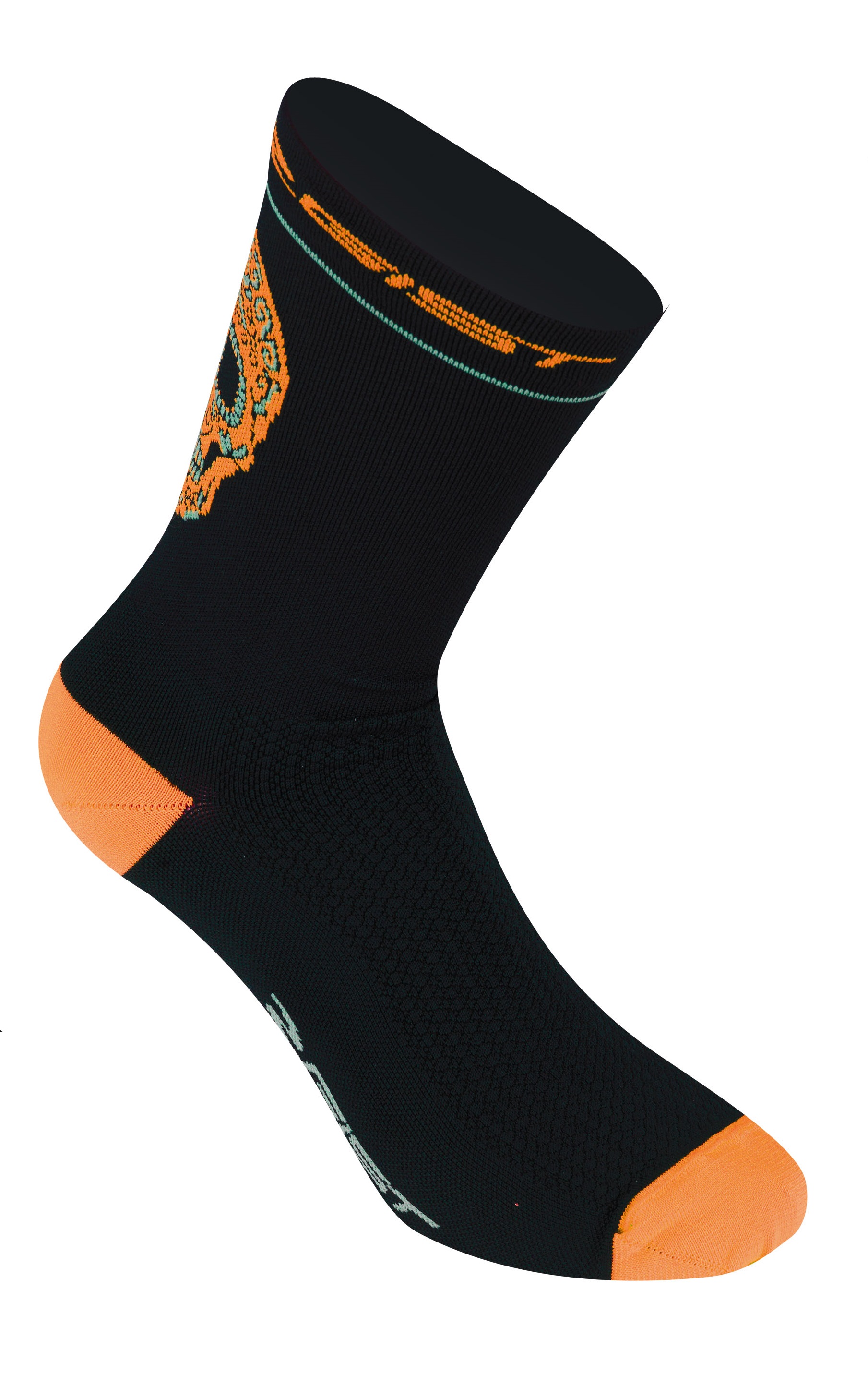 Calzino Gist Skull ARANCIO FLUO
