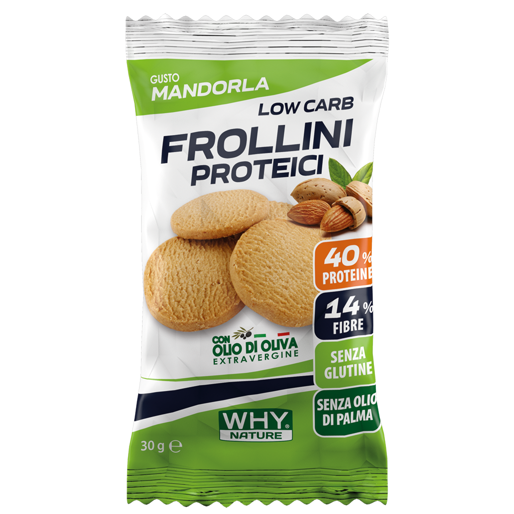 WHY NATURE LOW CARB - FROLLINI PROTEICI – Frollini Proteici Senza Glutine - Gusto Mandorla - 30 gr
