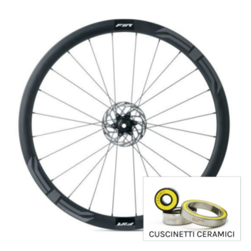 Coppia Ruote FIR FC 38 EVO LIGHT CERAMIC Carbon Disk Road NERO