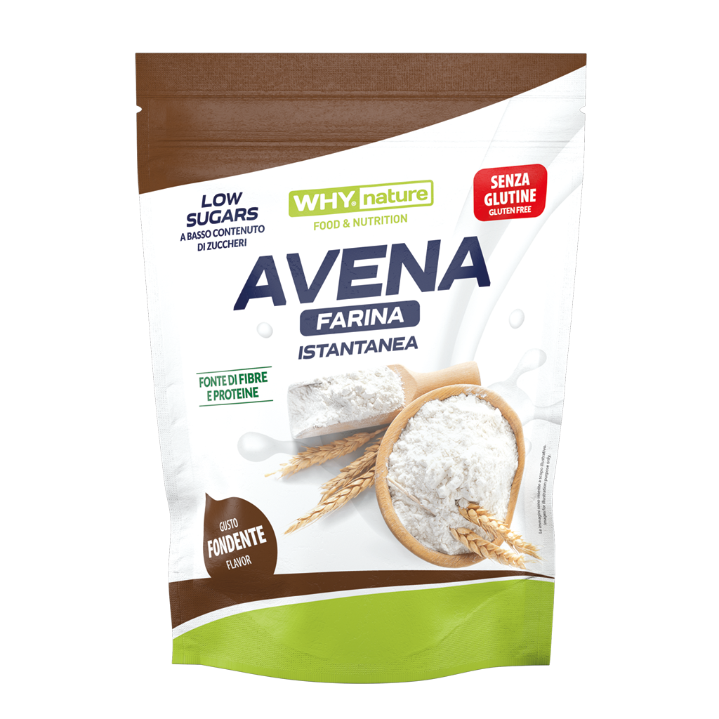 WHY NATURE AVENA FARINA ISTANTANEA - Senza Glutine - Gusto Fondente - 1 Kg