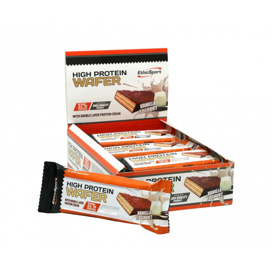 ETHICSPORT HIGH PROTEIN WAFER Vanilla, Yogurt - Box 12 Barrette.
